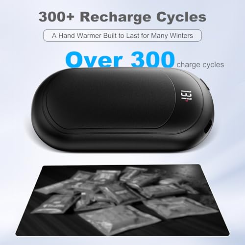 AI Electric Hand Warmers Rechargeable 2 Pack, 6400mAh Portable Pocket Hand Warmer, Fast Heating 3-Settings Reusable Handwarmers for Christmas, Gloves, Travel, Hunting Essentials Men Women - Black - image 6