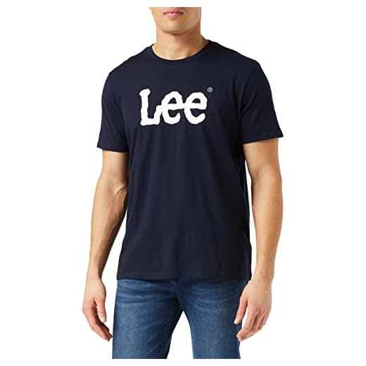 Lee Hombre Wobbly Logo Tee Camiseta, Azul (Navy Drop Ee), M