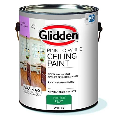 Glidden Grab-N-Go Pink to White Ceiling paint, 1 Gallon, Flat, White