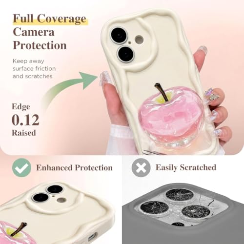 Image of VONZEE Cute Pink Transparent Back Cover for iPhone 13| Clear Shockproof TPU Protective Case | Slim Anti-Yellowing Crystal Clear Phone Cover for Girls and Women