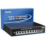 VIMIN – VIMIN 10-Port 2,5G PoE Switch Unmanaged, 8X 2,5G Base-T PoE 