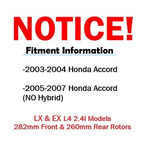 Image of Detroit Axle - Brake Rotors for 2003-2007 Honda Accord [LX; EX]