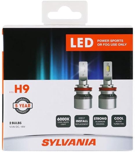 Sylvania H9 LED Powersport Headlight Bulbs for Off-Road Use or