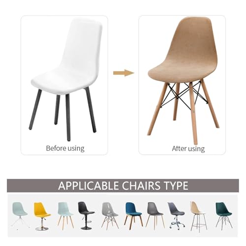 HLTQL Fundas para Sillas De Comedor Pack 4/2/6 Funda De Silla Nordica Terciopelo Fundas Sillas Ajustables Cocina ExtraíBles Y Lavables Cubiertas para Sillas (#15,4pcs) - imagen 4