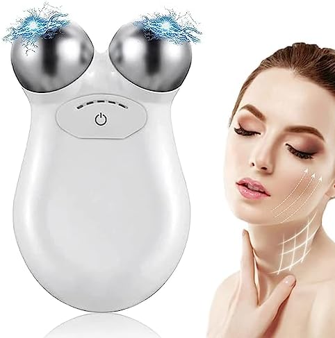 2023 New Microcurrent Face Device Roller,Lift The face and Tighten The Skin USB Mini microcurrent face Lift Skin for Facial Wrinkle Remover Toning Device(White)