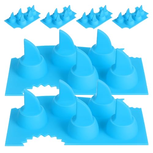 Molde de hielo silicona con forma de aleta de tiburón 6 piezas miniatura 1