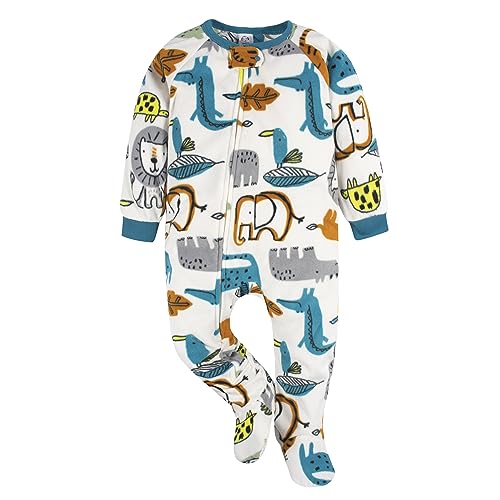 Image of Gerber Baby Boys 2-Pack Flame Resistant Fleece Footed Pajamas