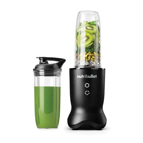 Nutribullet Ultra 1000W High-Speed Blender Multi-Functional Quiet Motor Tritan Renew Cups Rapid Extractor Blades BPA-Free Shatter-Resistant Glow Interface NBU-500AK Black 1-Year Warranty
