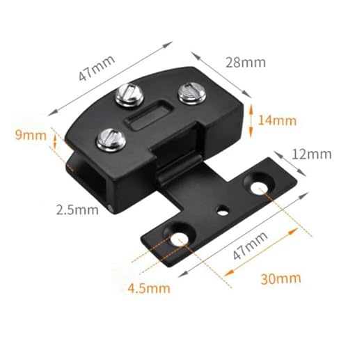 Pince de porte pour verre 5-8mm sans perçage avec charnière fluide argentée