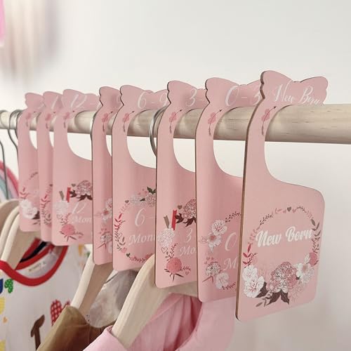 LLUFO Baby Closet Dividers Pink 8pcs Baby Clothes Dividers for