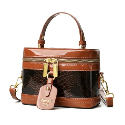Bolsa de hombro ligera y cómoda con diseño de caja retro, correa convertible, espaciosa bolsa cruzada para un uso fácil de usar, Brown