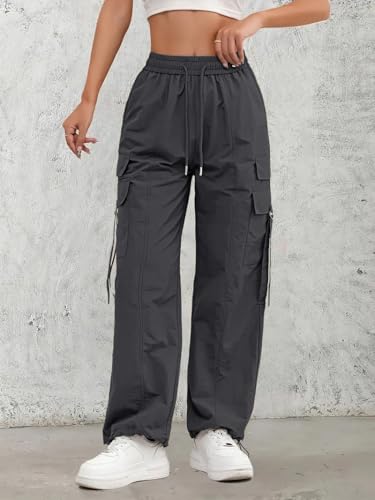 Image of Leriya Fashion Cargo Pants For Woman | Trousers For Womans |High Waist PolyCotton Trouser for Women - Flared Parachute Pants with Side Pockets |Womens Cargo Pant | Track Pant For Womans |Elegant for College & Events (Available in Plus Size)
