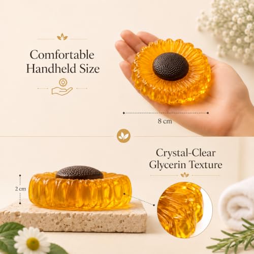 Image of Sunflower Brightening Soap for Men & Women | Vitamin C, Niacinamide & Glutathione, Dark Spot & Pigmentation Care, Daily Bath Soap, Paraben-Free Skin Care