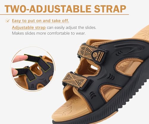 Image of ONCAI Womens Orthotic Sandals Ladies Recovery Walking Slides Arch Support Plantar Fasciitis Comfort Orthopedic Soft Cushion Summer Adjustable Sandalias Size 6-12