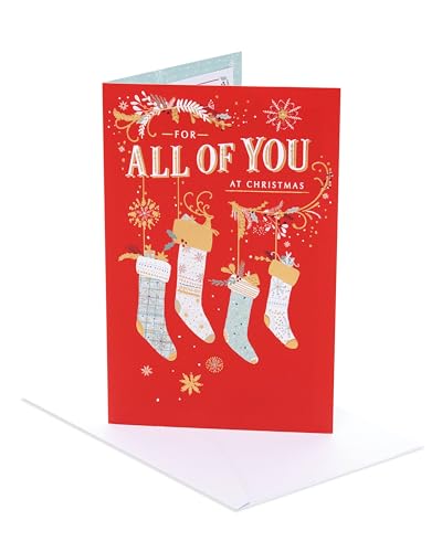 UK Greetings | Christmas Card for To All | Xmas Presents | Her/Him | All of YOU Stocking | With Envelope | 22.9 x 14.9 cm