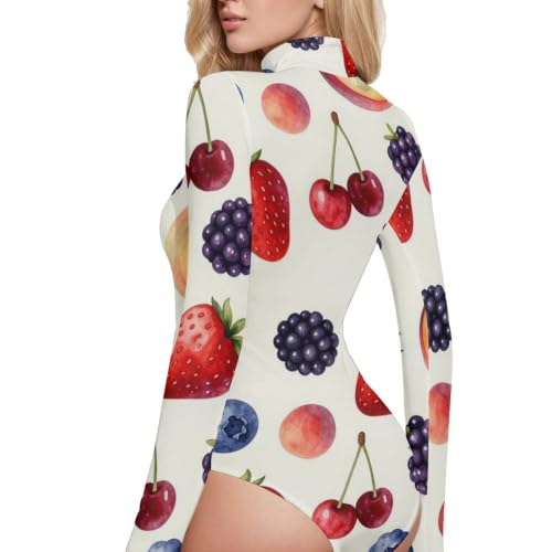 Body de manga larga de fresas para evitar desajustes al vestir 3