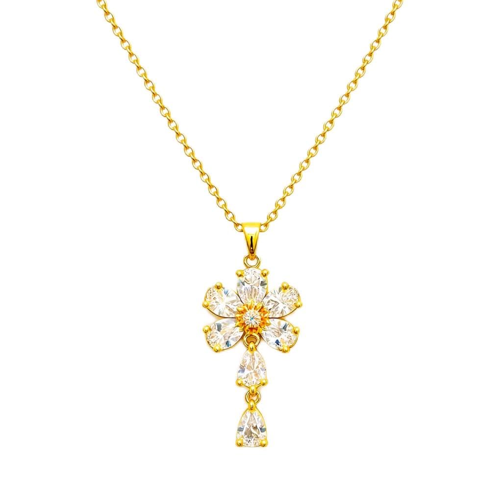 meenaz Jewellery Gold Pearl Flower Drop Diamond AD Stone Pendant Necklace for Women Adjustable Chain Leaf Vine Locket Jewellery Necklace Set Anti Tarnish Valentine Gifts for Woman and Girlfriend -211-picture-11