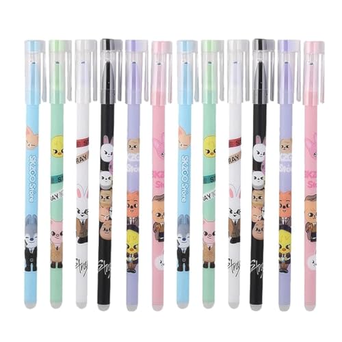 EIROVYA Set de 12 Bolígrafos de gel Borrable,Temas Stray Kids,Bolis Borrables,6...