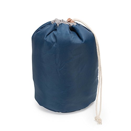 Large Capacity Portable Drawstring Cosmetic Bag for Makeup Storage, Toiletry Organizer, Bathroom Storage, and Carry On Travel - Blue & Gray - Thumbnail 2