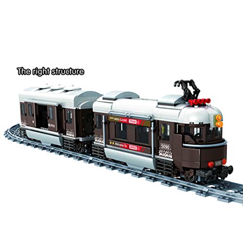 VPPI Technik Zug Eisenbahn Bausatz, City Personenzug Bausteine Modell mit Schienen, 923 Teile City Güterzug… – Bild 5