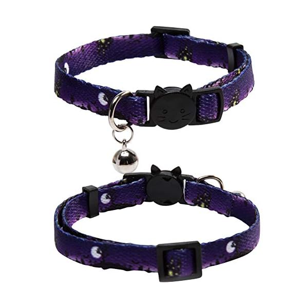 3 pack halloween cat collar with bell breakaway adjustable - image 7