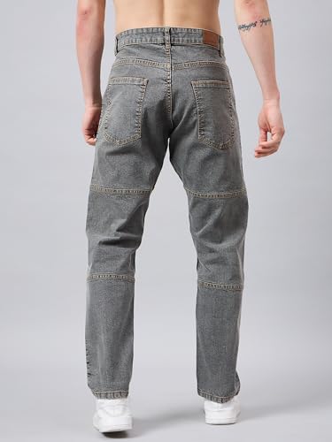 Image of STUDIO NEXX Men's Loose Fit Jeans | Stretchable | Jeans for Men | Contrast Stitch Jeans | Panelled Stitch