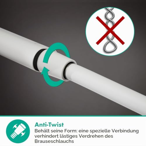 hansgrohe Isiflex - universal Duschschlauch 1,60m, mit Verdrehschutz, flexibler Brauseschlauch mit Knickschutz, inkl. Dichtungsringe… – Ansicht 4