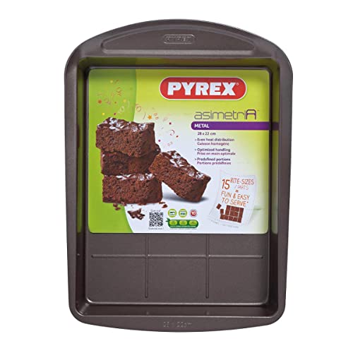 Pyrex - Asimetria - Moule à Brownies en Métal Anti-Adhésif 28x22 cm