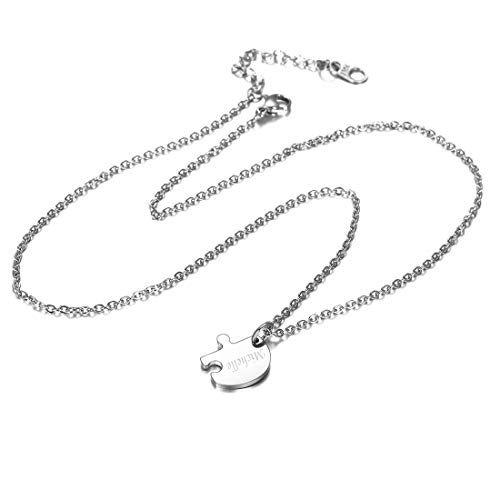 U7 Conjunto de corrente e pingente em formato de coração de aço inoxidável com 2/3/4/5/6 unidades -