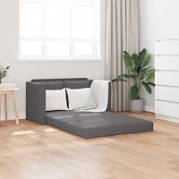 Ordellia Canapé lit 2 en 1 Gris 112x174x55 cm Similicuir Convertible, Divan Sofa Banquette Fauteuil futon clic