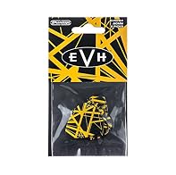 Eddie Van Halen VHII Black with Yellow Stripes Picks This pack features six .60mm Max-Grip Picks. Artwork based on his black-with-yellow-stripes guitar. First introduced to the world in 1979.