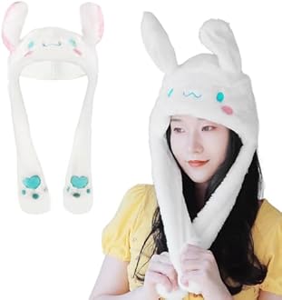 PATPAT Girls Winter Hat Kawaii Sanrio Cinnamoroll Plush Warm Fun Moving Ears Design Soft Fluffy for Women