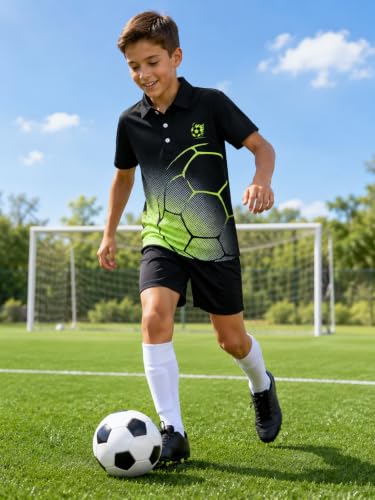 Image of uideazone Boys Polo Shirts Dry Fit Performance Golf Short Sleeve Casual School Uniform Size 5-14