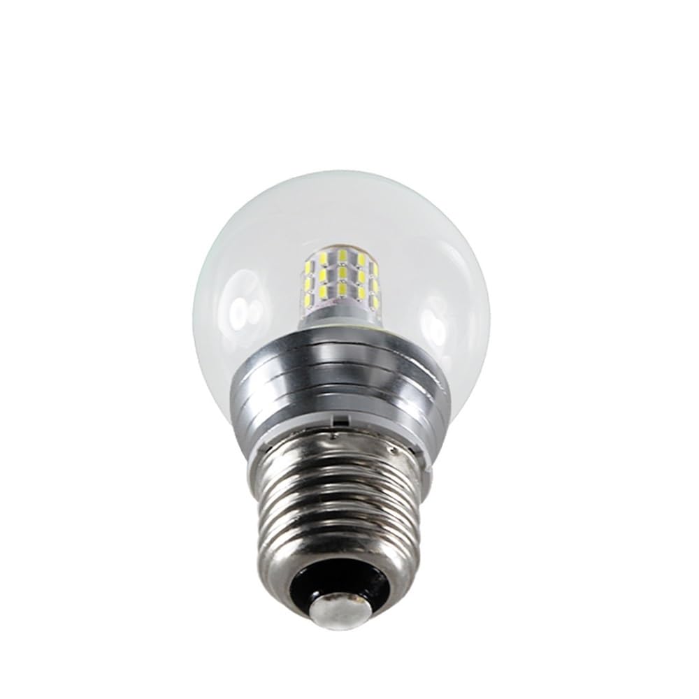 YSJX luces de amplio voltaje, Paquete de 5 bombillas LED esféricas de cristal con forma de burbuja, E14/E27, 4 W, CA 86-265 V, 360 grados(E27 Warm White)