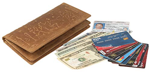 Image of RFID Blocking Mens Genuine leather Bifold Long Wallet