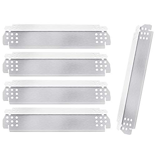 Rejekar 14.6 Inches Heat Plates For Home Depot Nexgrill 5 Burner 720-0888, 720-0888N Gas Grill, Stainless Steel Grill Heat Shield Tent, Flame Tamer, Burner Cover, Flavor Bar Replacement Parts, 5 Pack #TOP4