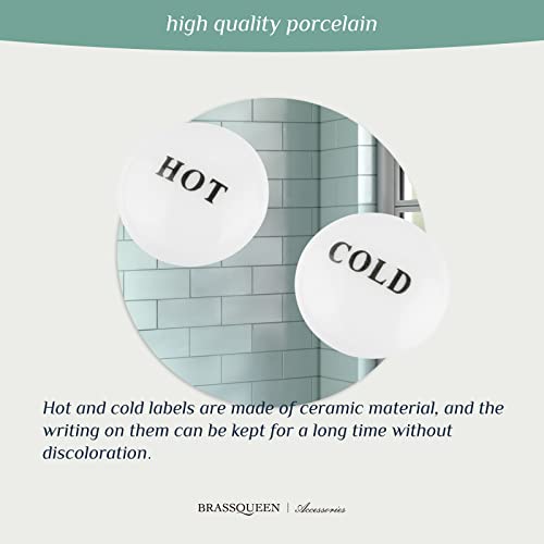 Brassqueen Bathroom Kitchen Faucet Parts Double Handle Index Button Hot And Cold Label Replacements For Antique Brass Double Cross Handle Faucet Or Shower Faucet #TOP2