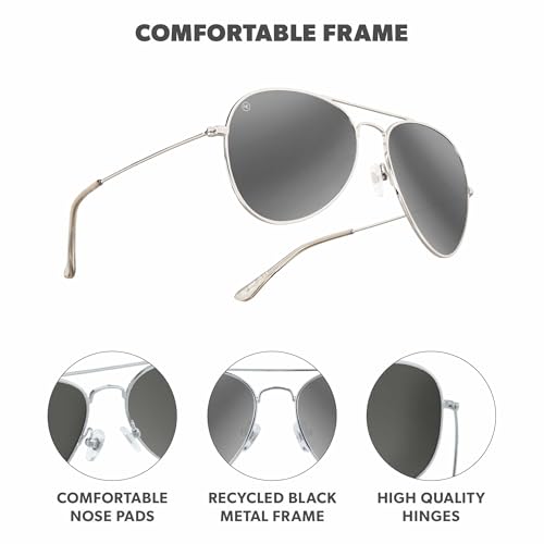 Image of Knockaround Mile Highs Polarized Aviator Sunglasses for Men & Women - UV400 Protection