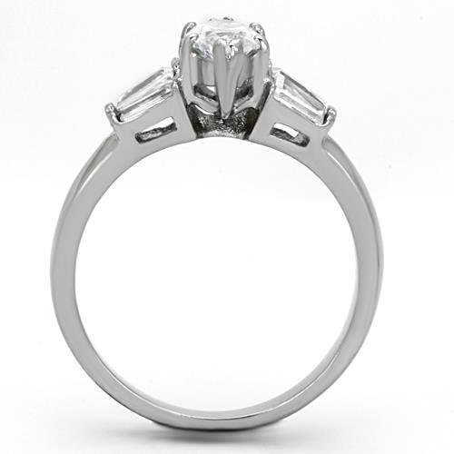 Marquise & Baguette CZ Stainless Steel Wedding Engagement Promise Ring3