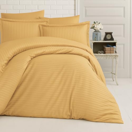 Image of Sofrito Micorfiber - Cotton Feel Duvet /Comforter Cover (Single - 61 inchx91 inch - Inches) with Solid Zipper Clousre - Gold | Solid Zipper Closure & Four Corner Ties |