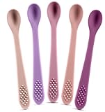 Best First Stage Baby Infant Spoons, 5-Pack, Soft Silicone Baby Spoons Training Spoon Gift Set for...