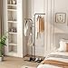 HOMEFORT Coat Rack, Freestanding Metal Coat Racks, Double-pole Clothes Hat Stand with 5 Hooks for Closet, Bedroom, Entryway, Living Room, Black