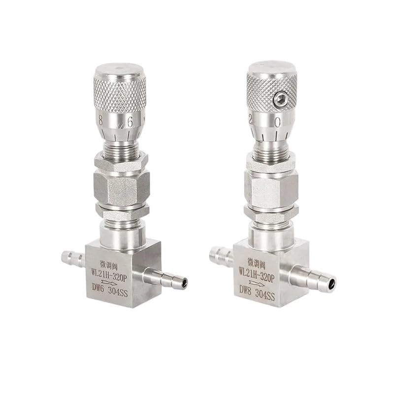 Zawór iglicowy prosty i kątowy ze stali nierdzewnej 304, króciec do węża 4–12 mm do mikroregulacji dozowania gazu wodnego(12mm,SUS316L,Straight)