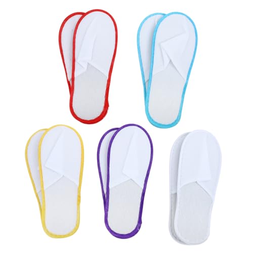 EXQUIMEUBLE 20pares Zapatillas Desechables Para Hotel Suaves De Felpa Para Invitados Cómodas y Para Interiores