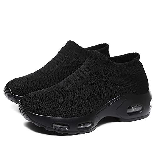 Women Knitted Upper Air Cushion Sole Lightweight Slip-On Sock Sneakers Casual Walking Shoes Doctor and Nurse Work Shoes2