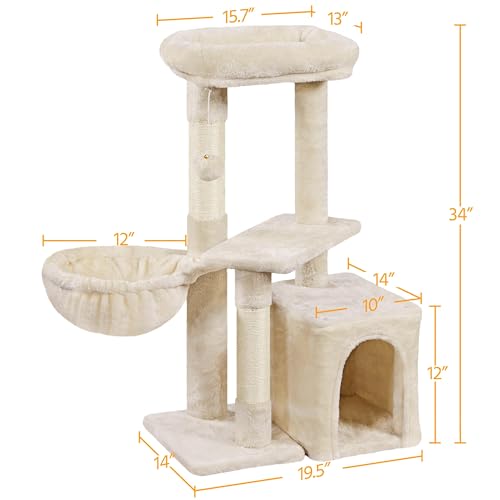 Árbol para gatos Torre de juego para interior beige miniatura 3