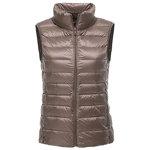 Gilet sans manches femme coupe-vent en duvet de canard portable et chaud