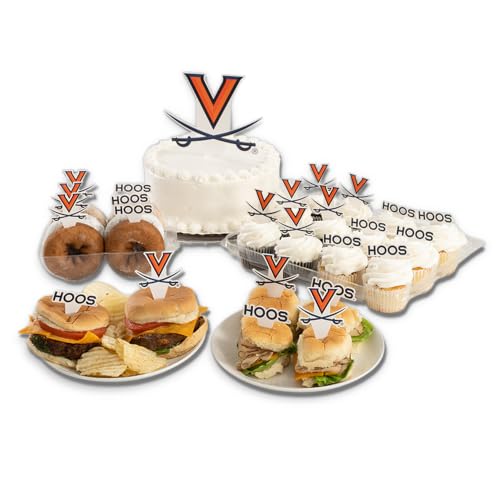 Desert Cactus University of Virginia UVA Cavaliers Food Picks Cupcake and Cake Toppers Cake Pop Sticks - 25 Pcs Party Supplies and Decorations