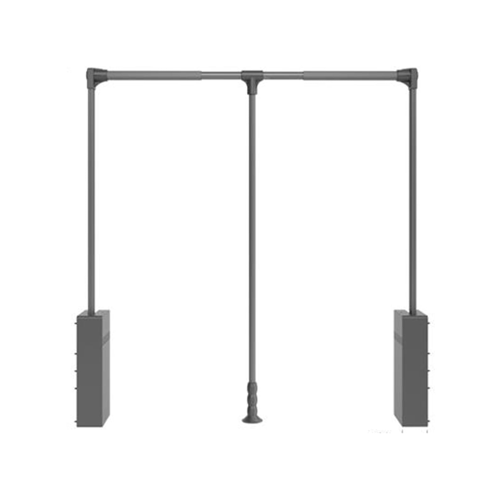 Penderie réglable rabattable rail suspension retour progressif gris 550mm
