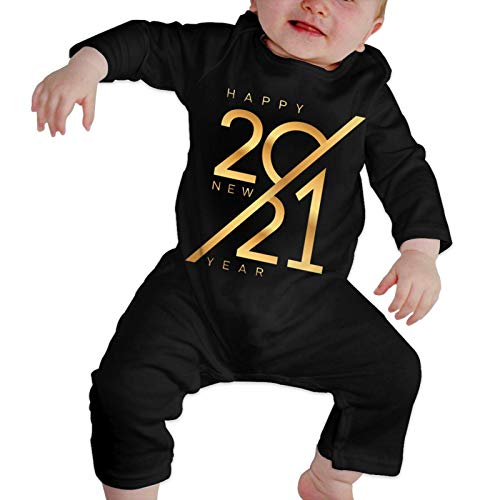 Toddler Baby Girl Boy Long Sleeves Happy New Year 2021 T Shirts Tops Casual Tee Black 18 Months